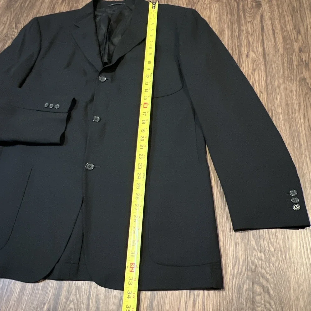 Ermenegildo Zegna Soft In Black Size 56EU 100% Wool Blazer Neiman Marcus Italy